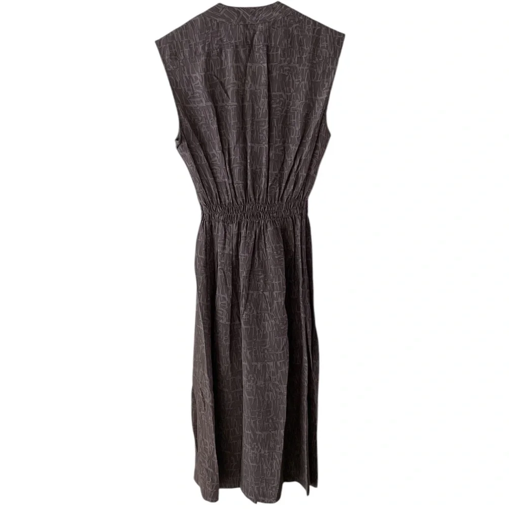 Tucker Gray print silk sleeveless dress